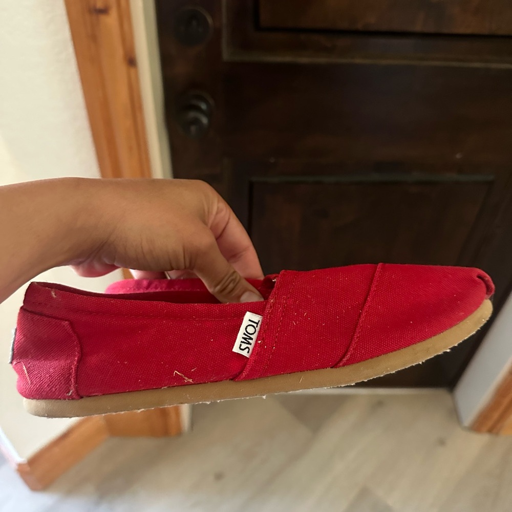 TOMS Classic Red Canvas Shoes